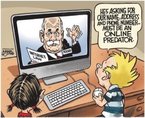 Toews must be an online predator.