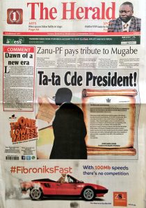 "The Herald" front page, 22 November 2017.