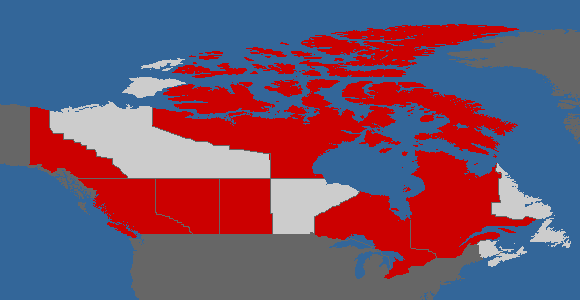 Canadian provinces I have lived in or visited.