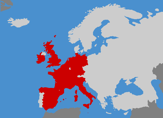 European countries I have lived in or visited.