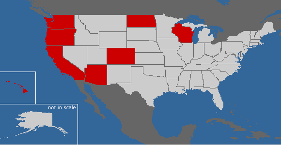 American states I have visited.