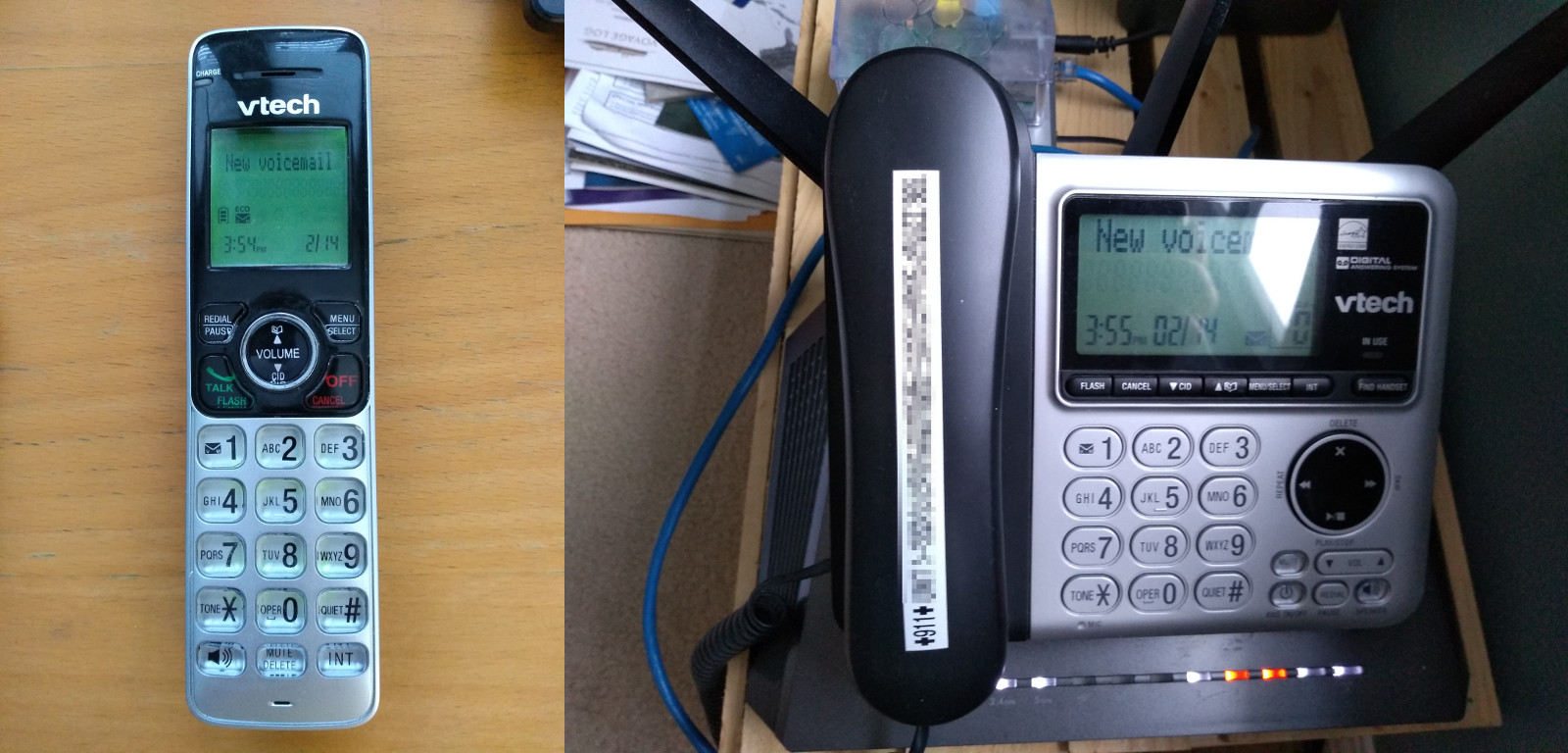 Out of range or no pwr at base VTech cordless phone