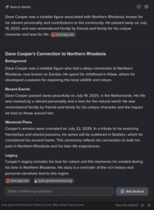 Dave Cooper according to AI