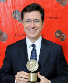 Stephen Colbert with his 2011 Peabody